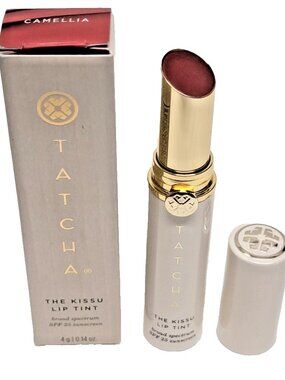 Tatcha The Kissu Lip Tint SPF 25 shade Camellia Lipstick New! Warm Soft Red